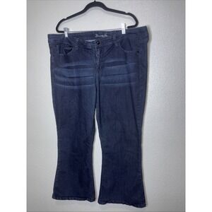 Source Of Wisdom Women's Jeans Boot Cut Flare Leg Dark Wash Cotton Plus-Size 26